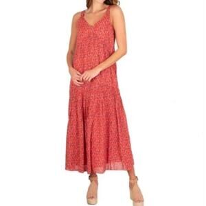 JOIE Bondi Cotton Tiered Maxi Dress in Tea Rose Size Large